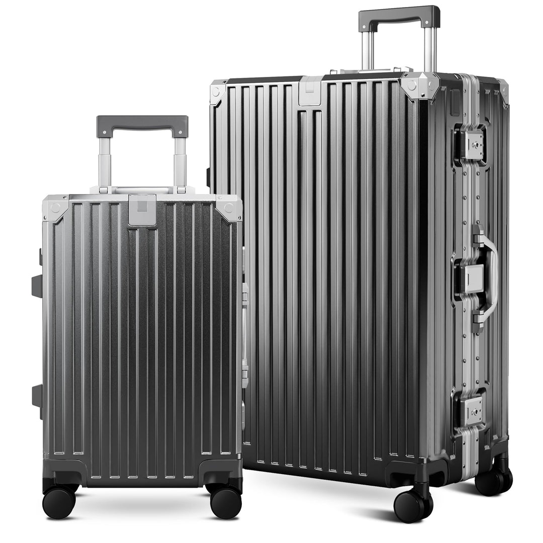 ALPHA CAMP Kofferset 2 Teilig Grösse M XL Reisekoffer Leicht Hartschalenkoffer Polycarbonat Luggage
