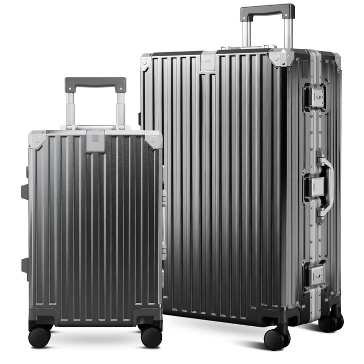 ALPHA CAMP Kofferset 2 Teilig Grösse M XL Reisekoffer Leicht Hartschalenkoffer Polycarbonat Luggage