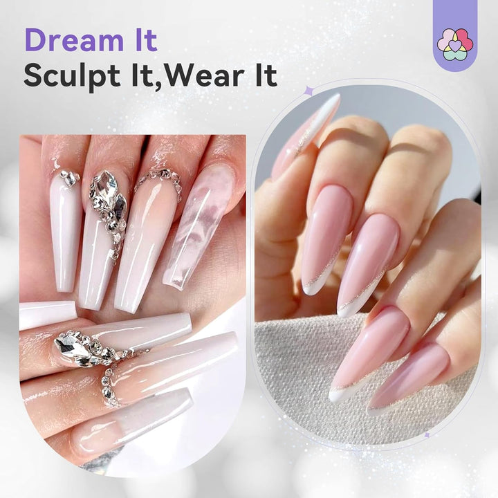 SAVILAND Acryl Nagelset für Anfänger: Komplettes Nagelset mit Acrylpulver Einfach zu Formen Transpar
