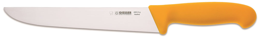 Giesser Messer Schlachtmesser gelb 21 cm Klingenlänge schmale Form- Profimesser