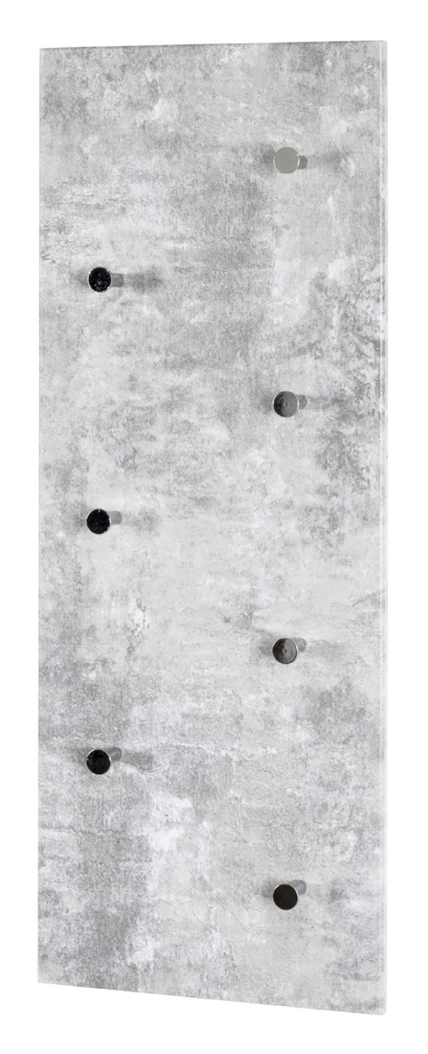 HAKU Möbel 42650 Wandgarderobe, Metall, Betonoptik-chrom,, 5,5 x 80 x 30 cm, Betonoptik-chrom