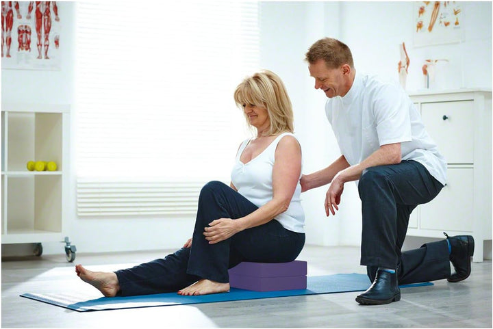 Sport-Tec Stufen-Lagerungskissen Stufenlagerungswürfel Lagerungswürfel 50x25x10 cm Blau, Blau