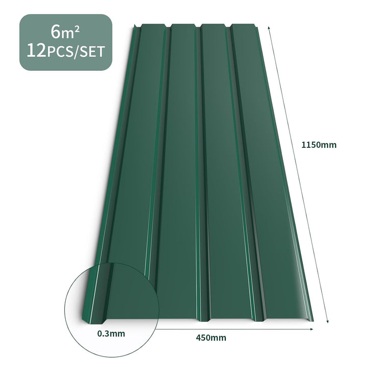Mondeer Dachblech, Dachbleche Trapezblech, 12PCS Metall Dachdeckung Stahlblech Formblech Platten 115