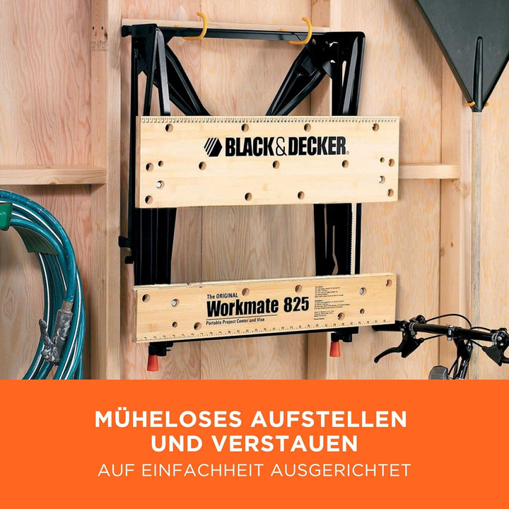 Black+Decker flexible Werkbank WM825 mit grosser Arbeitsfläche – Exaktes Arbeiten dank Gradeinteilun