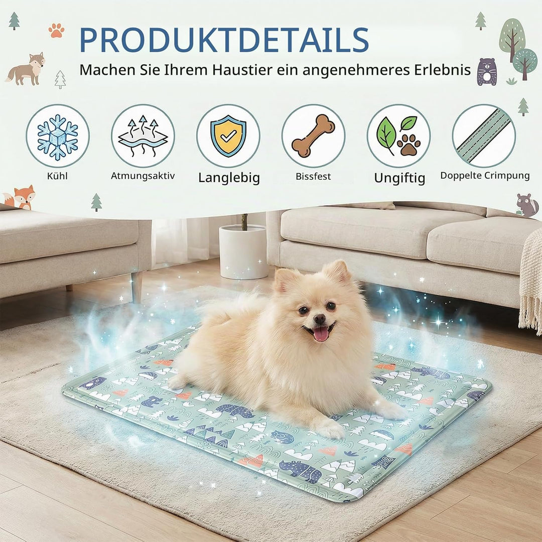 Ninonly Kühlmatte Hund 40X50cm Kühlmatte für Hunde Katze Haustier Eismatte Selbstkühlende mit Ungift