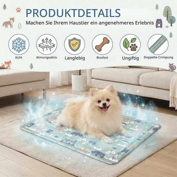 Ninonly Kühlmatte Hund 40X50cm Kühlmatte für Hunde Katze Haustier Eismatte Selbstkühlende mit Ungift