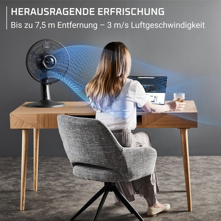 Rowenta Turbo Silence Extreme+ Tischventilator, 120° Auto-Oszillation, bis zu 50% Energieeinsparung,