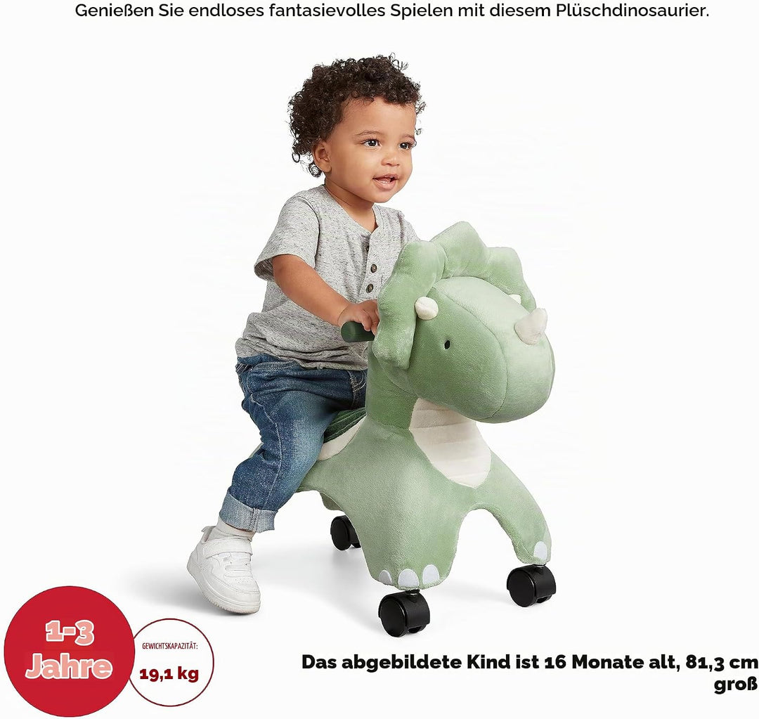 Radio Flyer Dash der rollende Dinosaurier, Rutschspielzeug, Grünes Rutschauto für Kleinkinder von 1