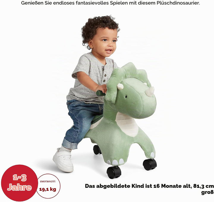 Radio Flyer Dash der rollende Dinosaurier, Rutschspielzeug, Grünes Rutschauto für Kleinkinder von 1