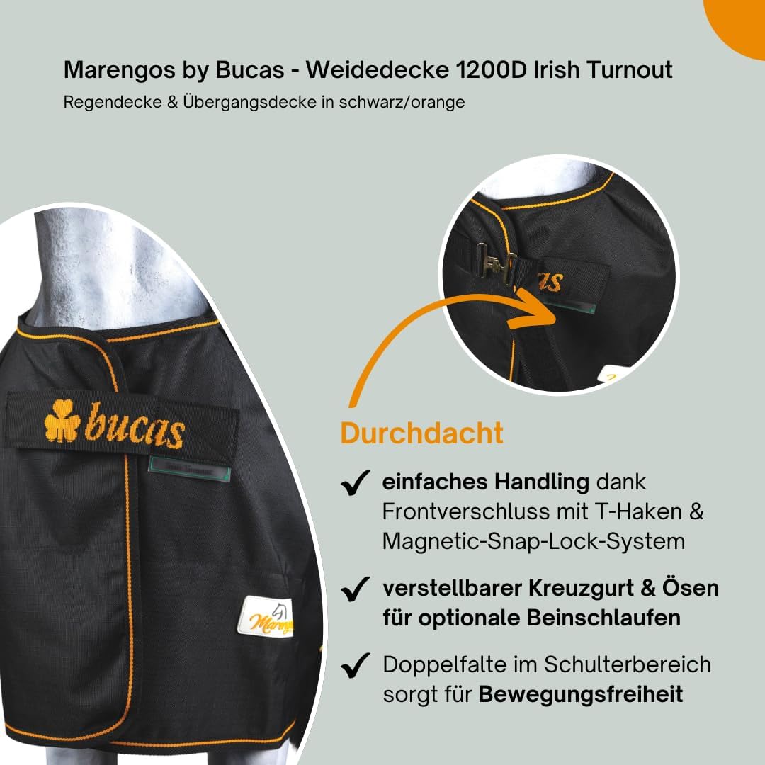 Marengos by Bucas - Winterdecke Weidedecke 1200D Irish Turnout mit 50g, 100g, 200g oder ohne Füllung