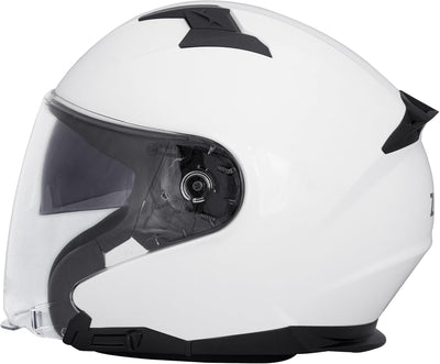 Zorax Weiss XL (61-62cm) ZOR-602 Offenes Gesicht Jethelme mit Doppelvisier Motorradhelm Damen und He