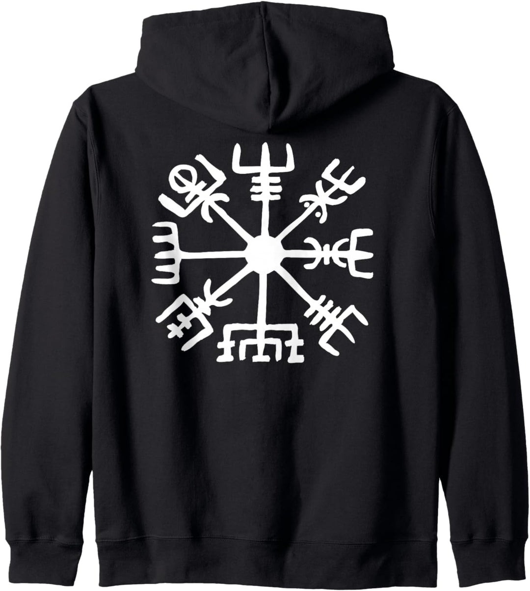 Vegvisir Wikinger Kompass Rune Schutz Symbol Kelten Nordisch Kapuzenjacke