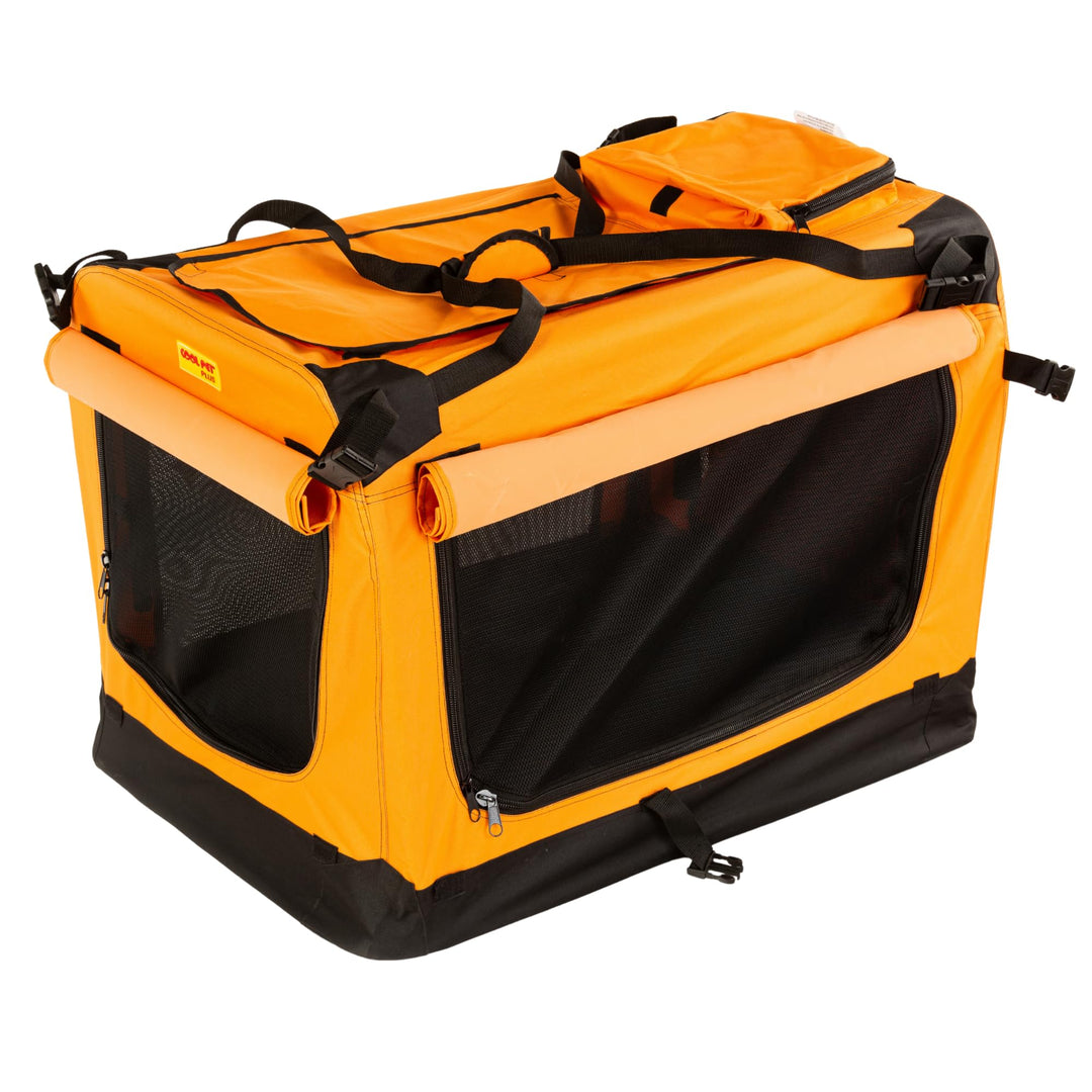 COOL PET Reisebox, Hundebox L 70 * 52 * 52cm, Box für Reise, Käfig, Zwinger (orange), orange