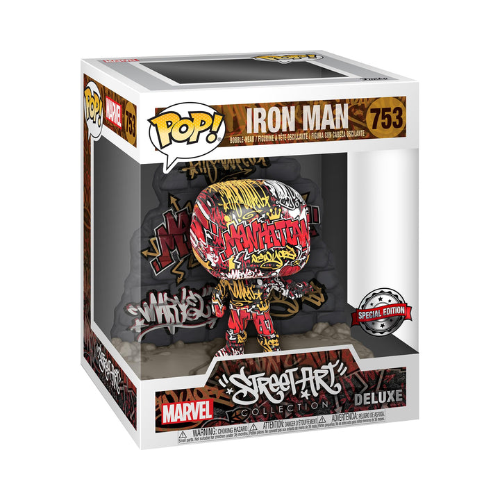 Funko POP! Deluxe: Marvel-Iron Man - (GraffitiDECO), - Marvel Comics - Vinyl-Sammelfigur - Geschenki