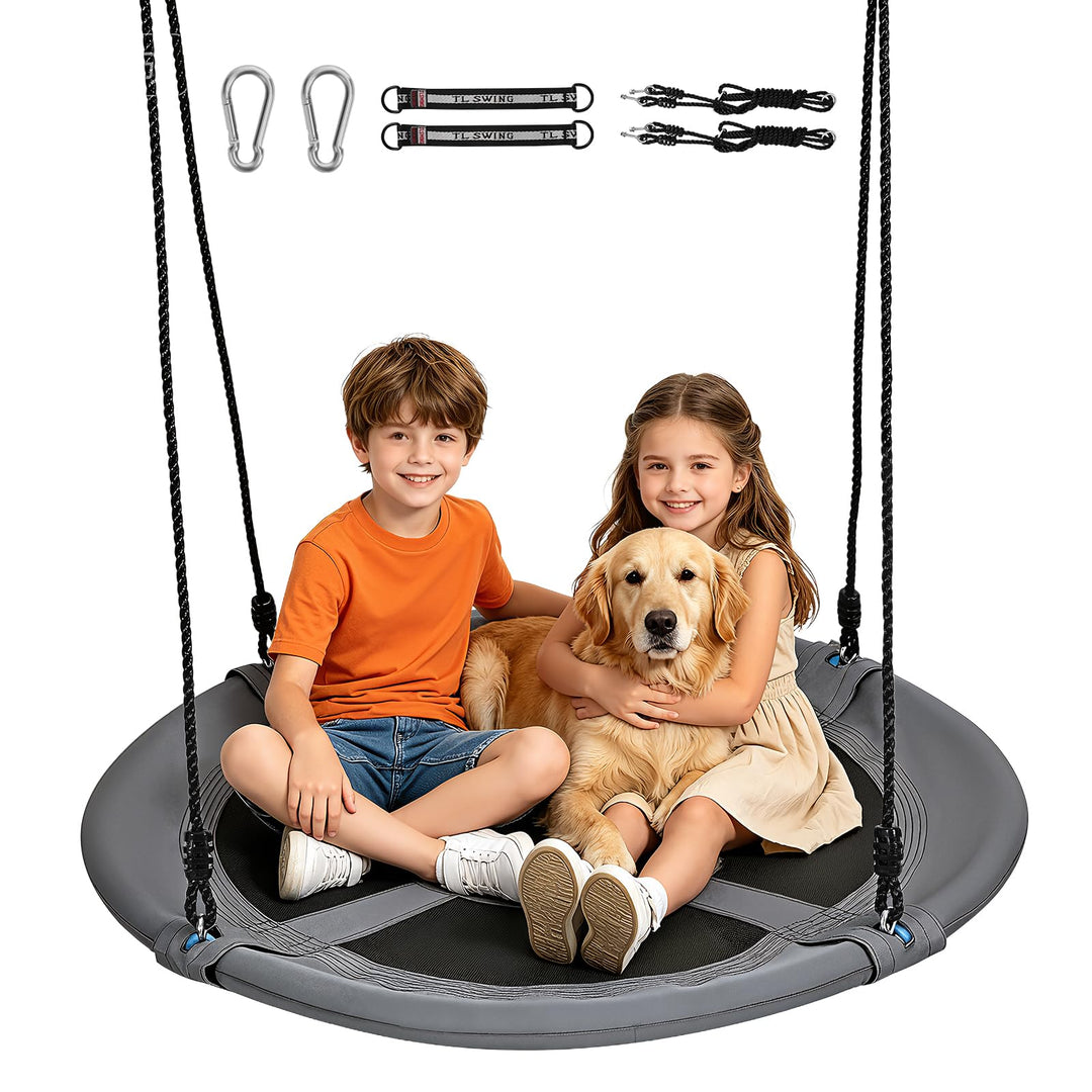 Nestschaukel 120 cm für Kinder, höhenverstellbare Rundschaukel für mehrere Kinder, 2 Aufhängemodi, 1