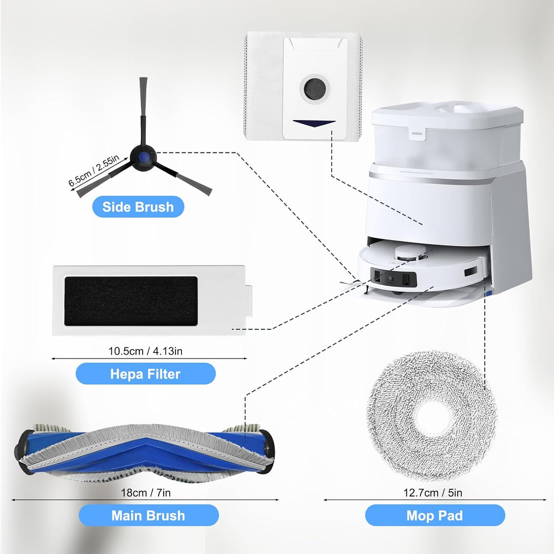 Zubehörset für ECOVACS DEEBOT T30 PRO OMNI, Ersatz für ECOVACS DEEBOT T30 OMNI Saugroboter, 1 Rollen