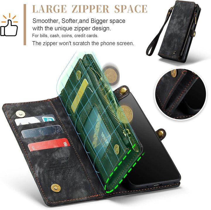 UFinetech 2-in-1 Samsung Galaxy S20 Plus Hülle Handy Tasche Leder TPU Flip Magnetisch Ständer Karten