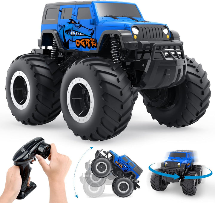 Gindoly 2,4 GHz Ferngesteuertes Spielzeugauto Monstertruck, 4WD 15+ km/h Hobby Offroad RC Auto, Wass