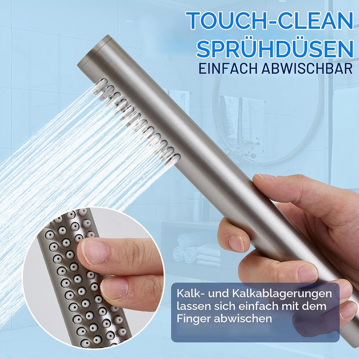 Ohotecy Handbrause Wassersparende Duschkopf aus Edelstahl 304 mit 48 Anti-Kalk Düsen Einfache Strahl
