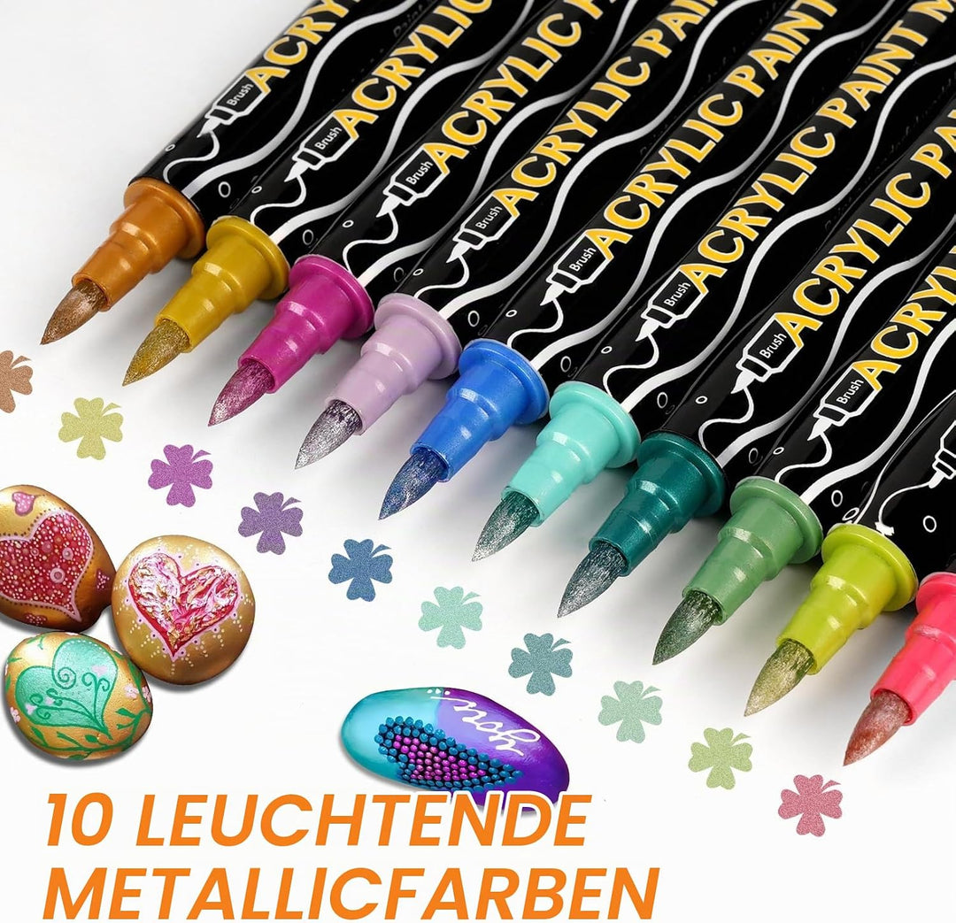 colpart Acrylstifte für Steine wasserfest-72Bagtype-ostereier zum bemalen Doppelendige Acrylic Paint