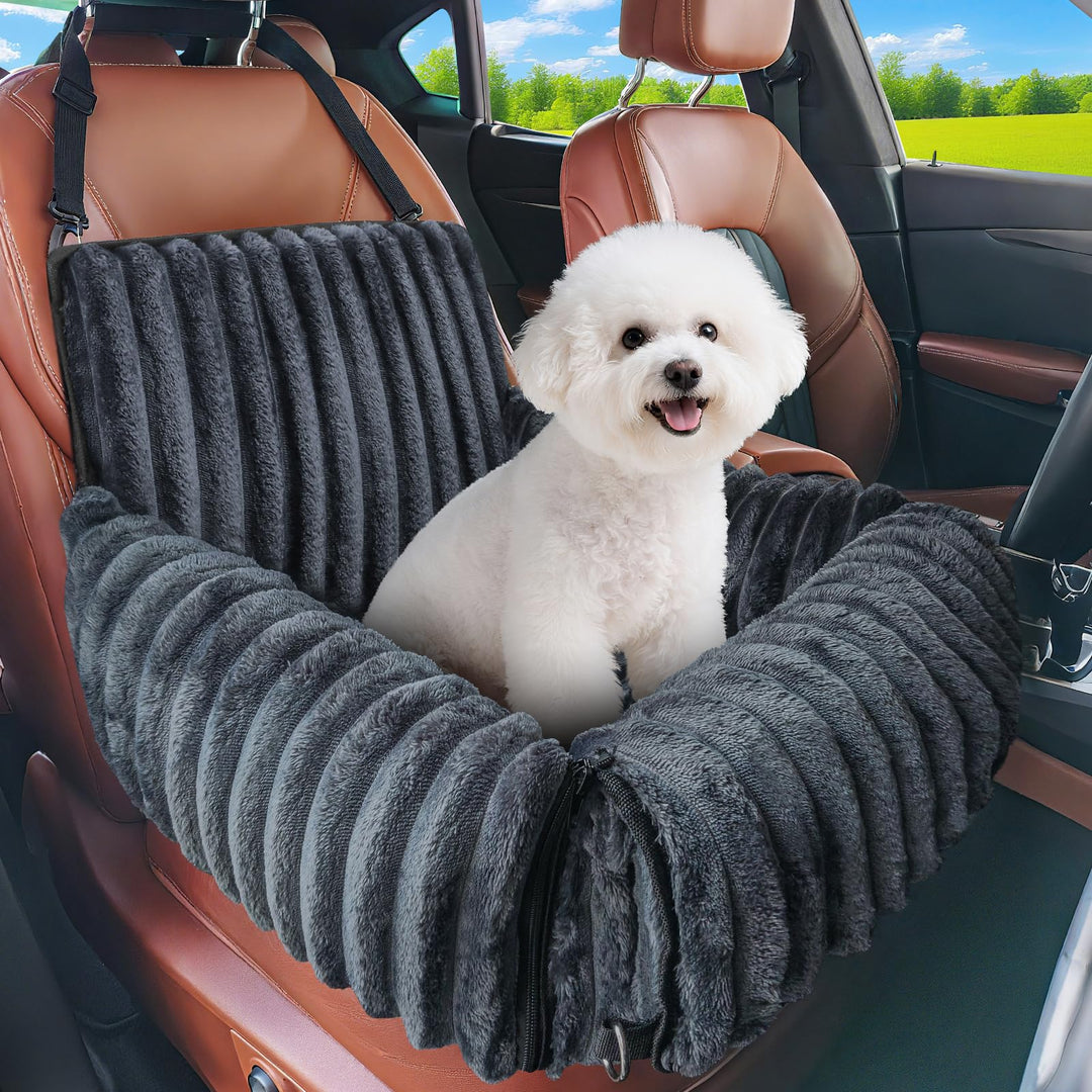 MIXJOY Hunde Autositz für kleine bis mittlere Hunde, Waschbarer Ansteckbare Leine verdickter Memory-