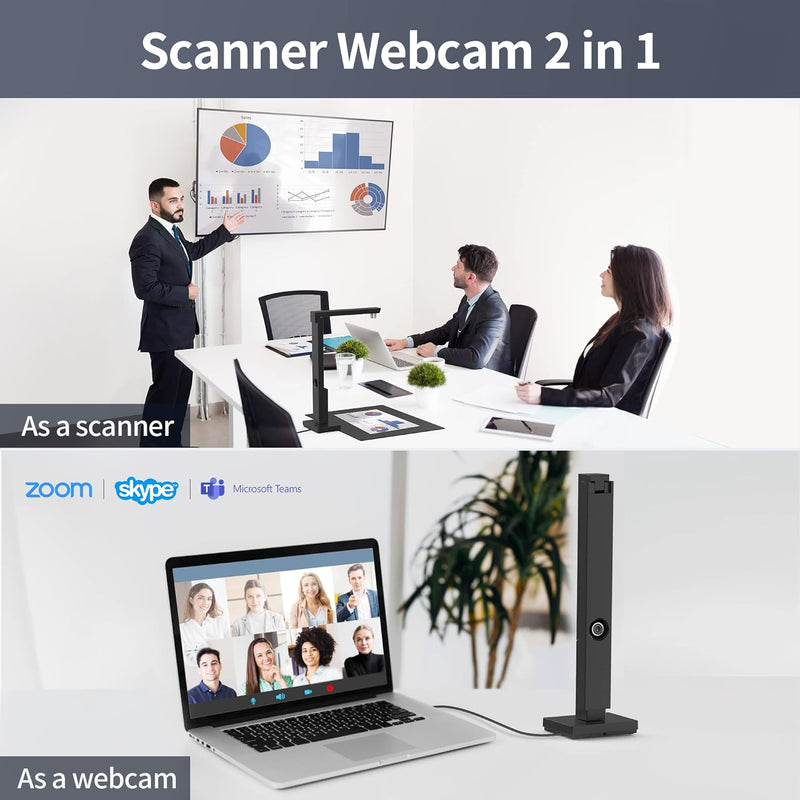 CZUR Lens Pro 8MP USB-DocumentenKamera und Visualizer, Faltbarer Dokumentenscanner mit OCR, Mobiler