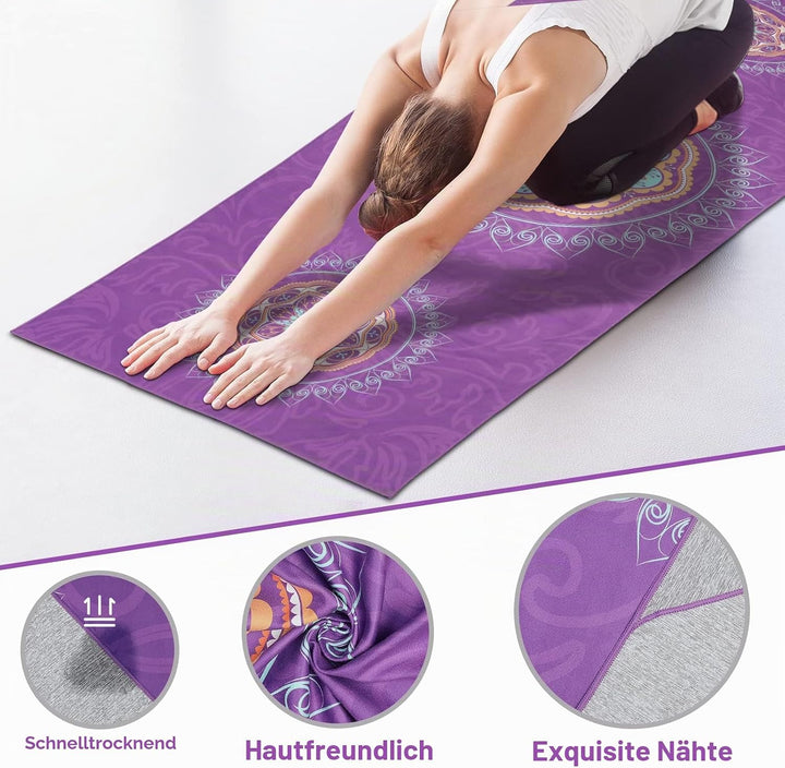 MoKo Yogamatten Handtuch, rutschfest Yoga Handtuch Auflage für Yogamatte Schweissabsorbierend Saugfä
