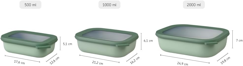 Mepal - Multi Bowl Cirqula Rectangular - Vorratsdose mit Deckel - Geeignet als Luftdichte Aufbewahru