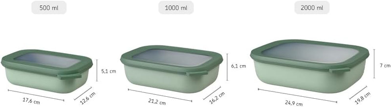 Mepal - Multi Bowl Cirqula Rectangular - Vorratsdose mit Deckel - Geeignet als Luftdichte Aufbewahru