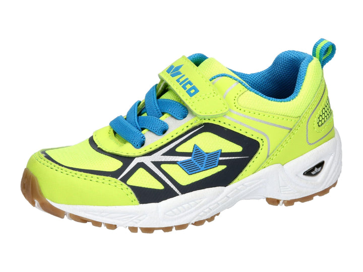 Lico Salford VS Unisex - Kinder Hallenturnschuhe 27 EU Lemon Marine Petrol, 27 EU Lemon Marine Petro