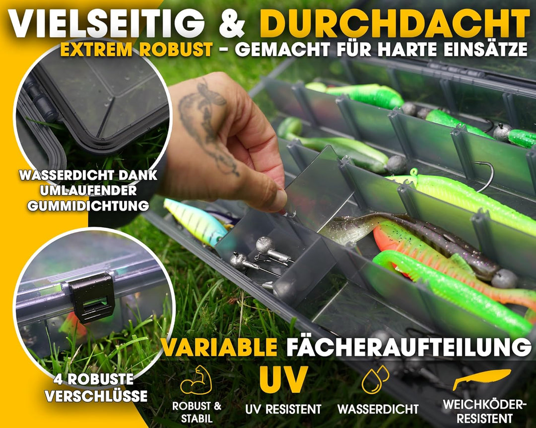 Angel-Berger Pro Tackle Box Zubehörbox Köderbox wasserdicht Large, Large
