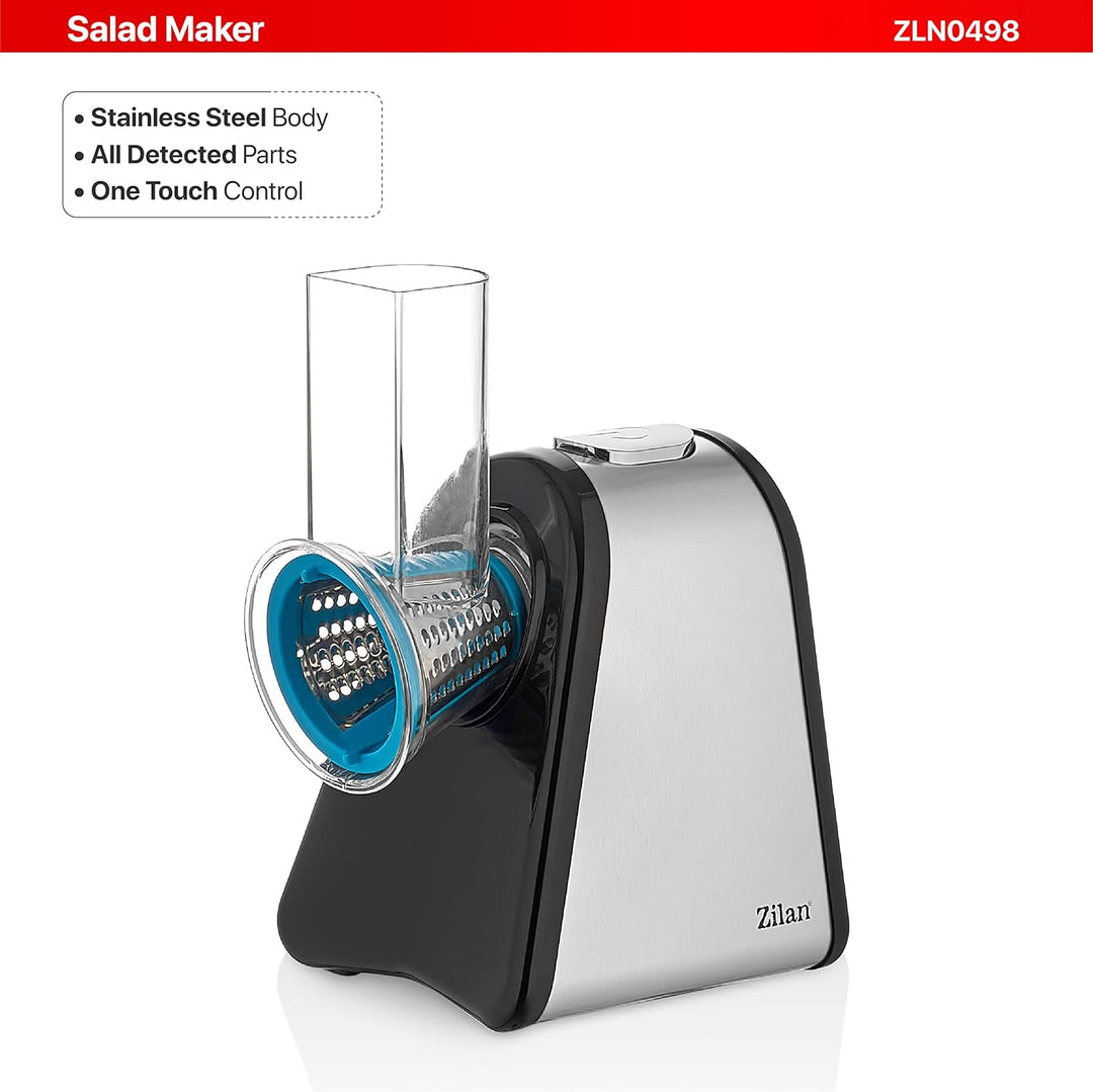 Zilan Gemüseschneider, elektrisch, 4 in 1, Raspeln, Schaben, Mandoline, Gemüse, Obst, 200 W
