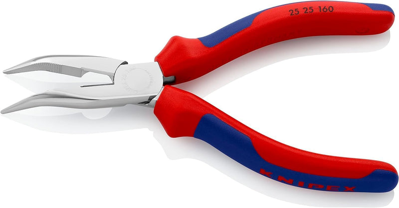 Knipex Flachrundzange mit Schneide (Radiozange) verchromt, mit Mehrkomponenten-Hüllen 160 mm 25 25 1