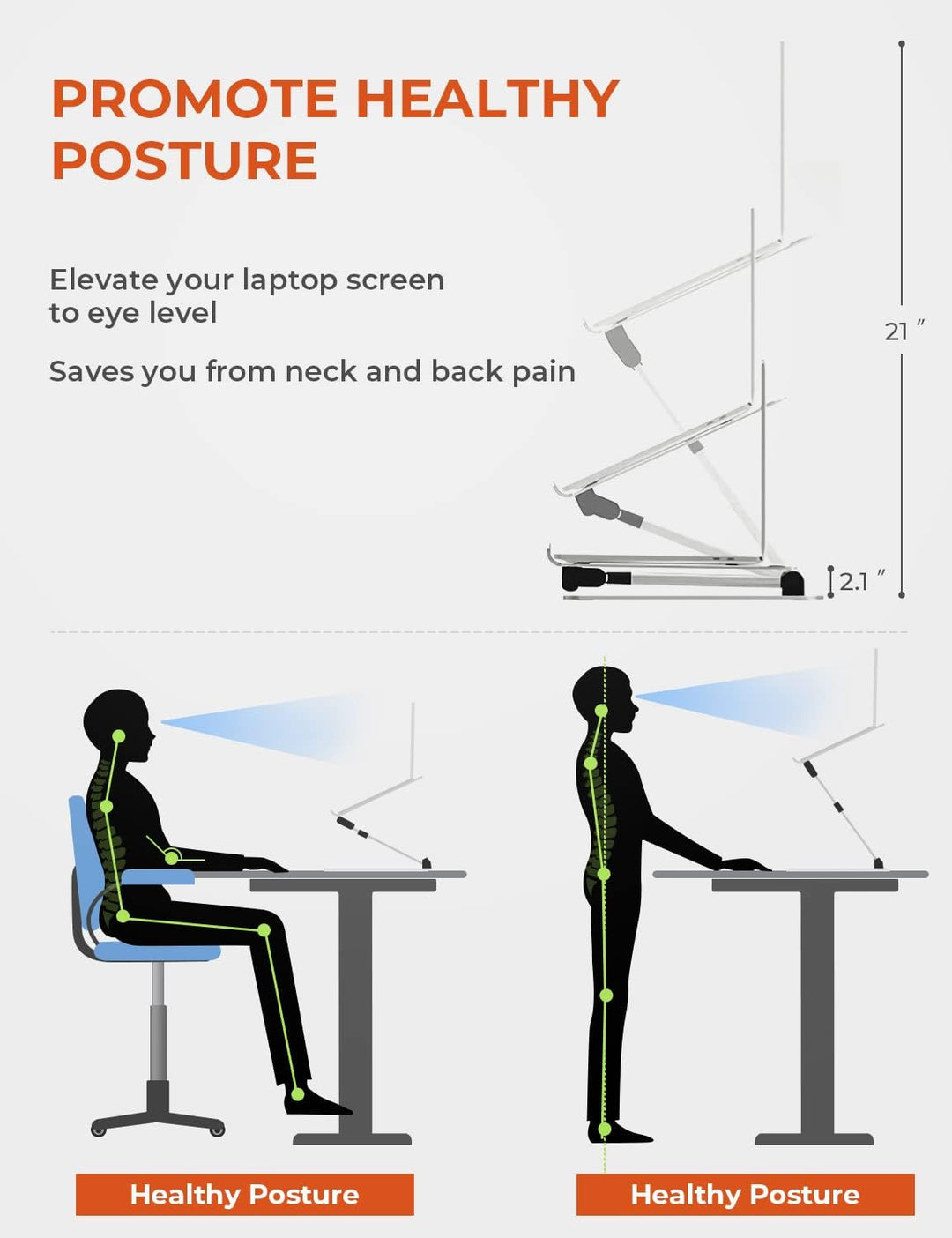 Laptop Ständer Im Stehen Arbeiten, Hoch Höhenverstellbar Laptopständer, Notebook Stand, Erstellen Si