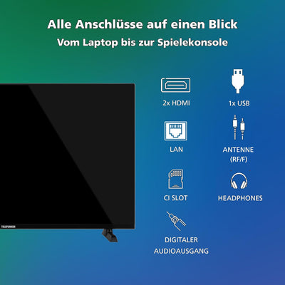 Telefunken QLED Fernseher 32 Zoll Smart TV VIDAA QF32VP750S Full HD Fernseher, HDR TV mit integriert