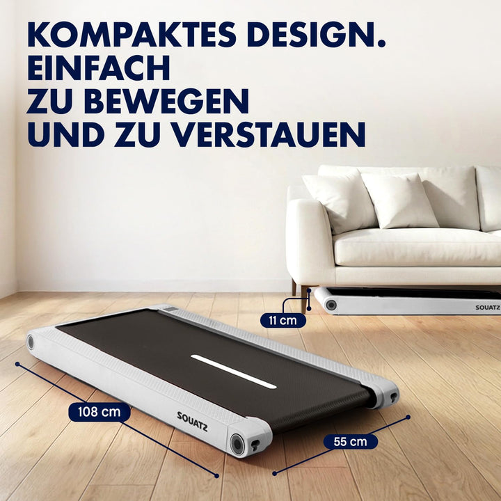 Squatz 2 in 1 Walking Pad- mit Vibration, Laufband für Zuhause, 6 km/h, mit APP & Bluetooth, Unter-d