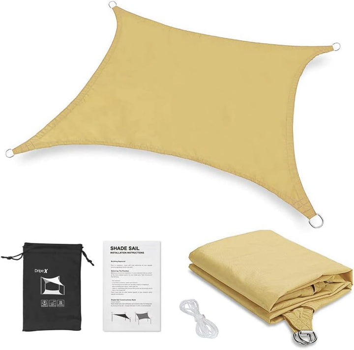 Dripex Sonnensegel wasserdicht Sonnenschutz Set 2X3 m inkl Befestigungsseile Rechteckig Polyester Im