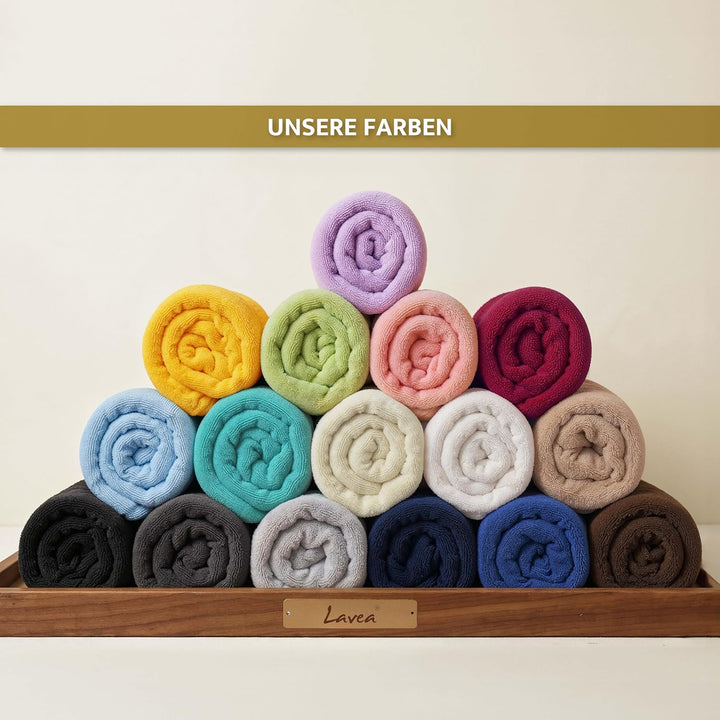 Lavea® 4er Set Handtuch 50x100 cm – Saugstarke und Weiche Handtücher aus 100% Baumwolle, Frottierser