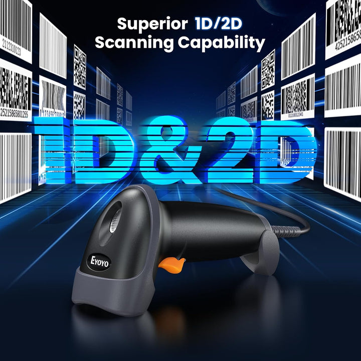 Eyoyo EYH2 Barcodescanner, 2D, USB, tragbar, Orange