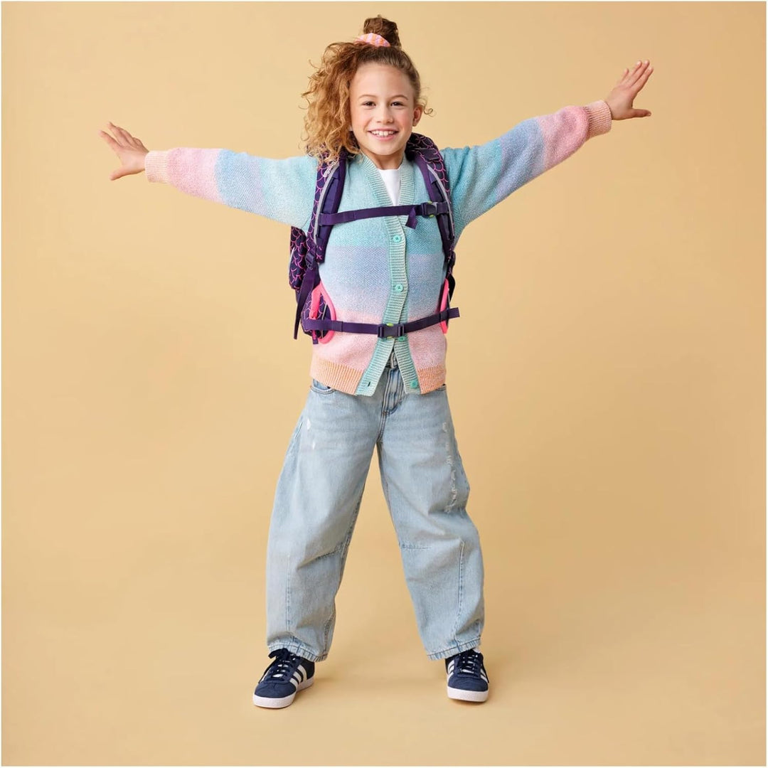 ergobag Schulranzen-Set Maxi Set PerlentauchBär - Lila