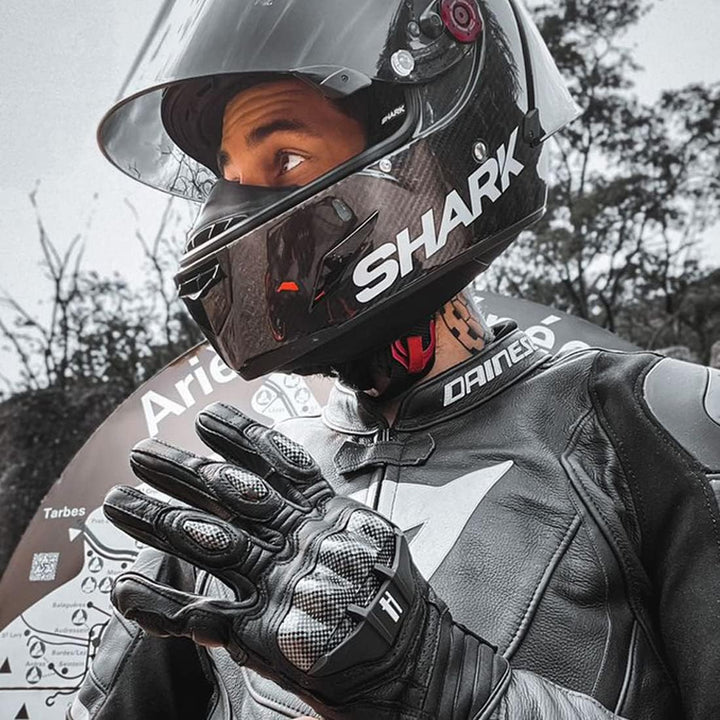 Harssidanzar Luftstrom Motorräderhandschuhe für Herren und Damen,Vollfinger Motorradfahren Powerspor