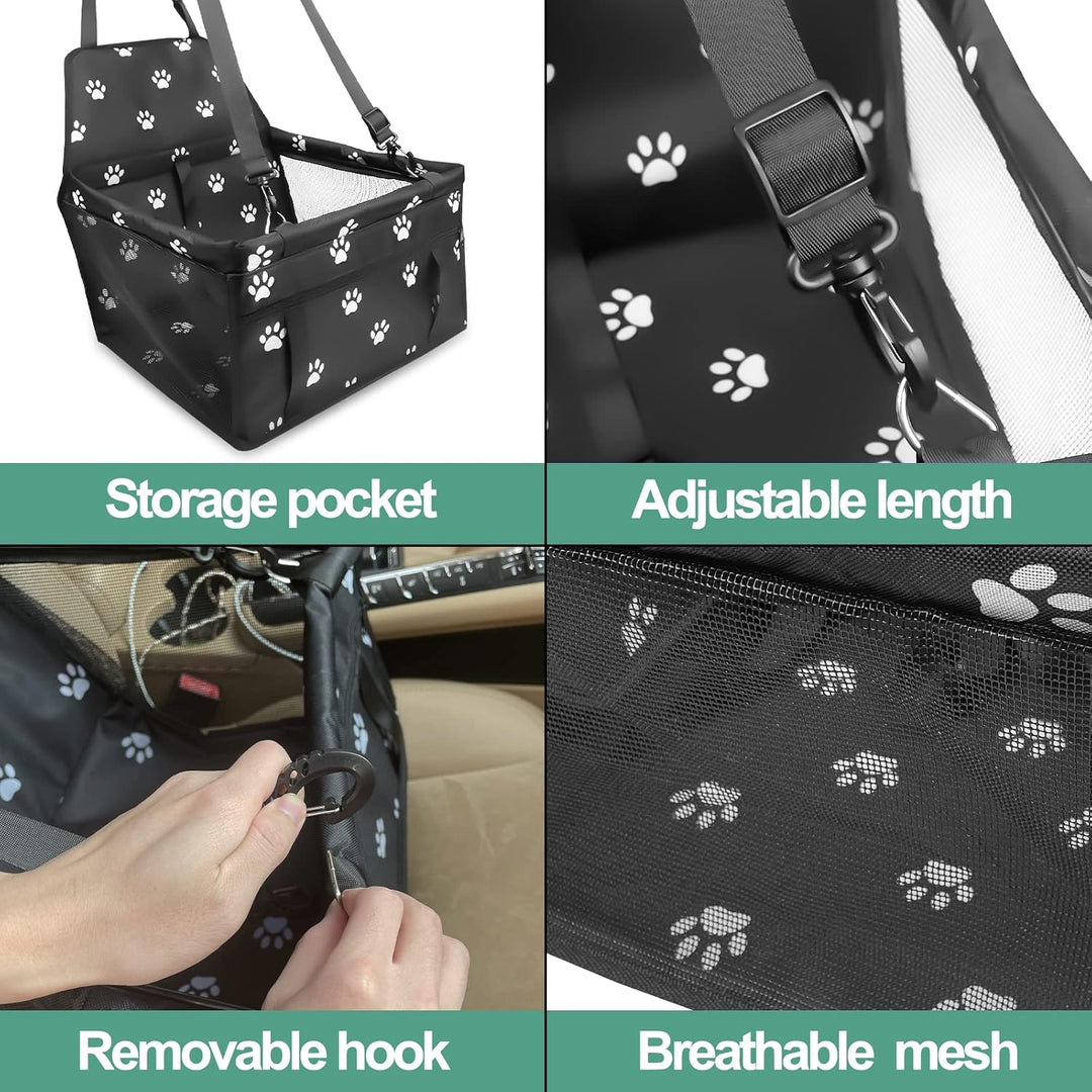 Newaner Hunde Autositz 40×34×25cm, Hundesitz Auto mit Sicherheitsgurt Atmungsaktiver Faltbarer für K