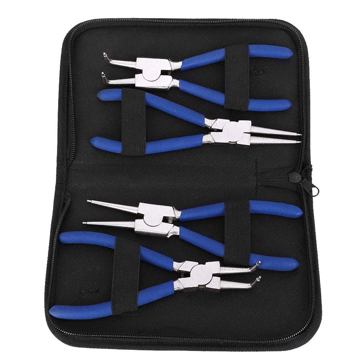 4 Stück Sprengringzangen Set, Sicherungsringzange mit Tragbarer Tasche, 7 Zoll Sicherungsringzange I