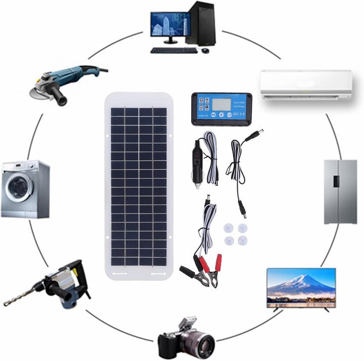 Solarpanel, 30 W Solarpanel, Tragbares Solarstrom-Ladegerät, Wasserdichtes Monokristallines Solarpan