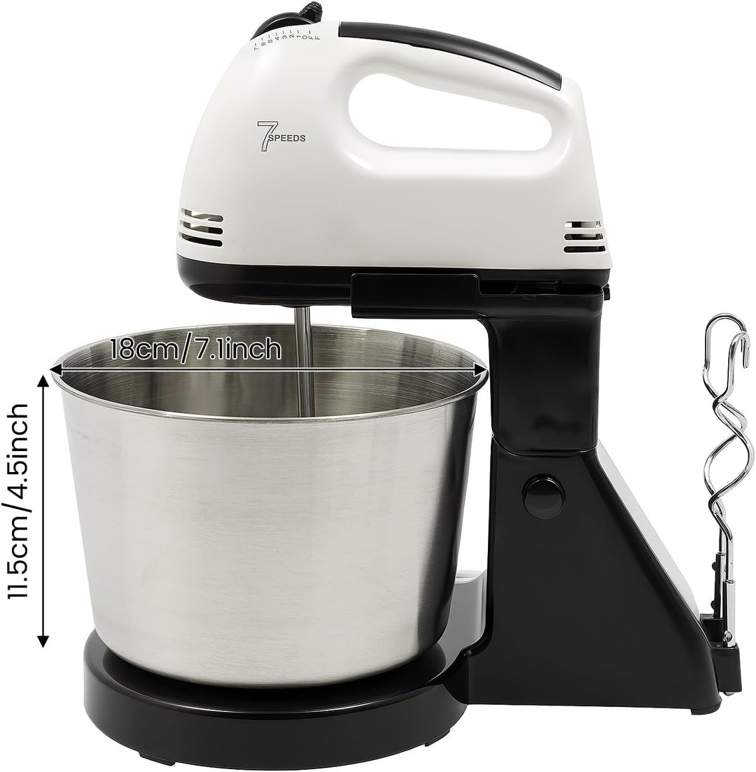 Küchenmaschine, 1.7L Geschwindigkeiten Standmixer Kuchenmixer, Edelstahl Rührer Teigmaschine für Gem