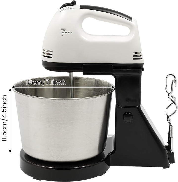 Küchenmaschine, 1.7L Geschwindigkeiten Standmixer Kuchenmixer, Edelstahl Rührer Teigmaschine für Gem