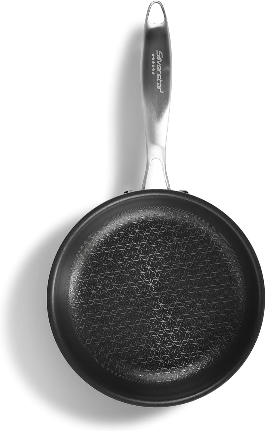 Silverstar Edelstahlpfanne 24 cm Wabenstruktur Sterne Kratzfeste Antihaft Pfanne Induktion, Wabenpfa