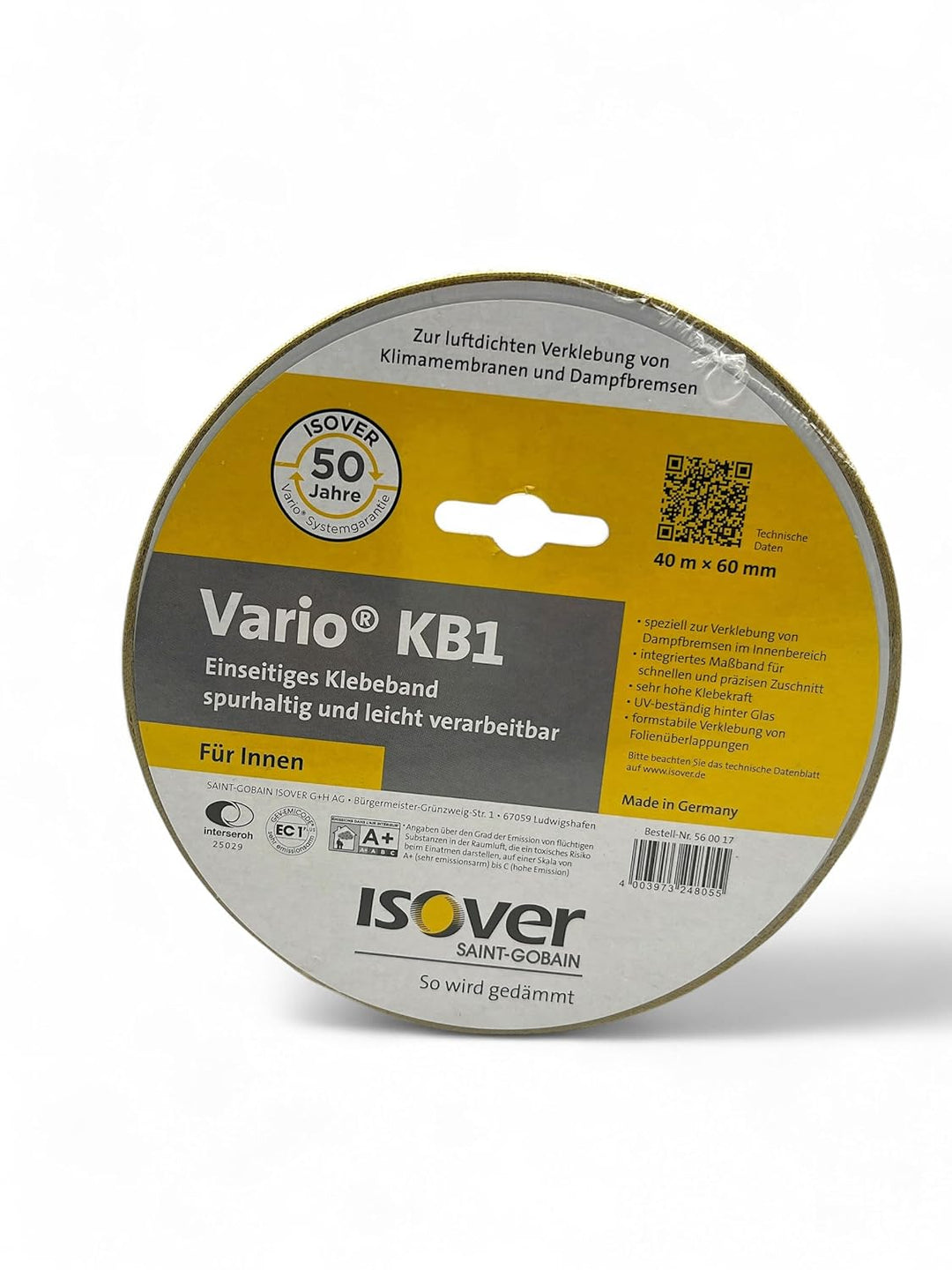 Isover Vario Klebeband KB1 mit integriertem Massband 40 m NEU (0,53 €/m) 60 mm breit - 40 m Rolle