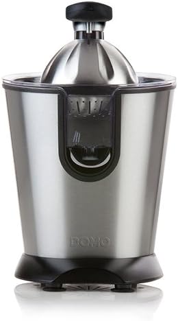 Domo DO9173J Saftpresse/Zitruspresse, Edelstahl Kunststoff, 1 Liter, Silber Schwarz