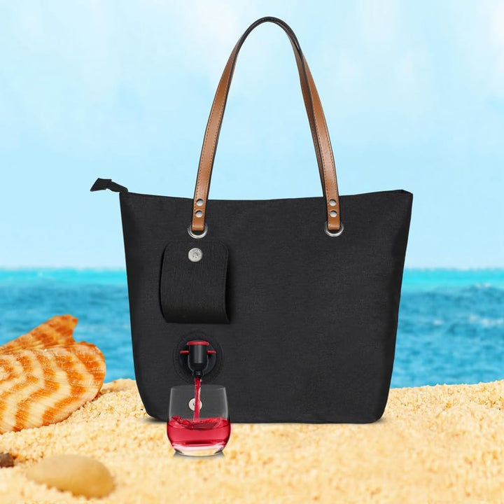 Weintasche mit Getränkespender, Wein Einkaufstasche, Strandkühler Als Reisegeschenk, Auslaufsicherer